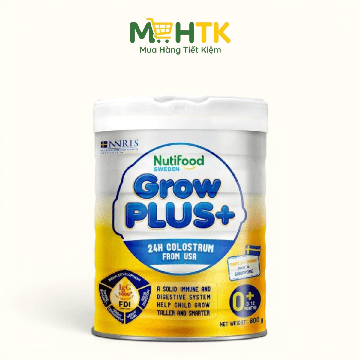 Sữa bột NutiFood Grow PLUS+ Vàng 0+ sữa non cho trẻ từ 0 - 12 tháng tuổi 800g — 1