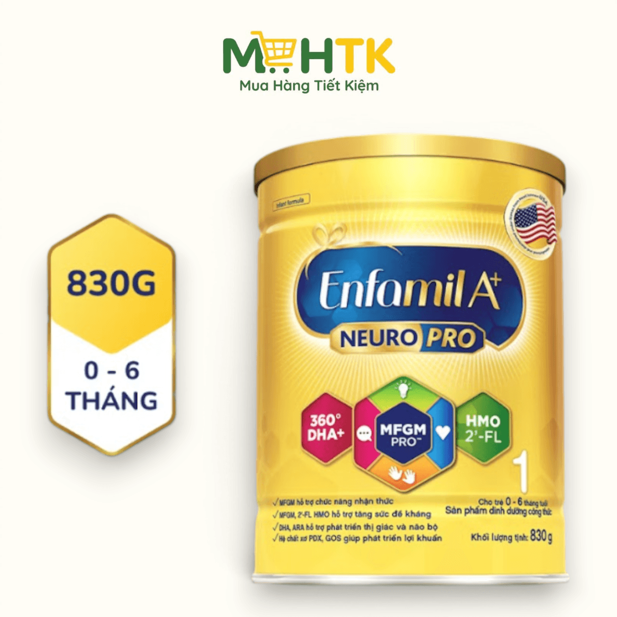 Sữa bột Enfamil A+ NeuroPro số 1 cho trẻ từ 0 - 6 tháng tuổi 830g — 1