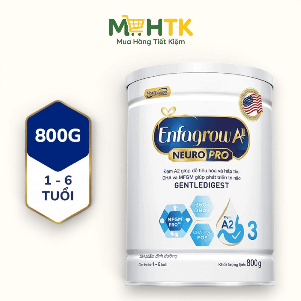 Sữa bột Enfagrow A2 NeuroPro số 3 cho trẻ từ 1 - 6 tuổi 800g — 1