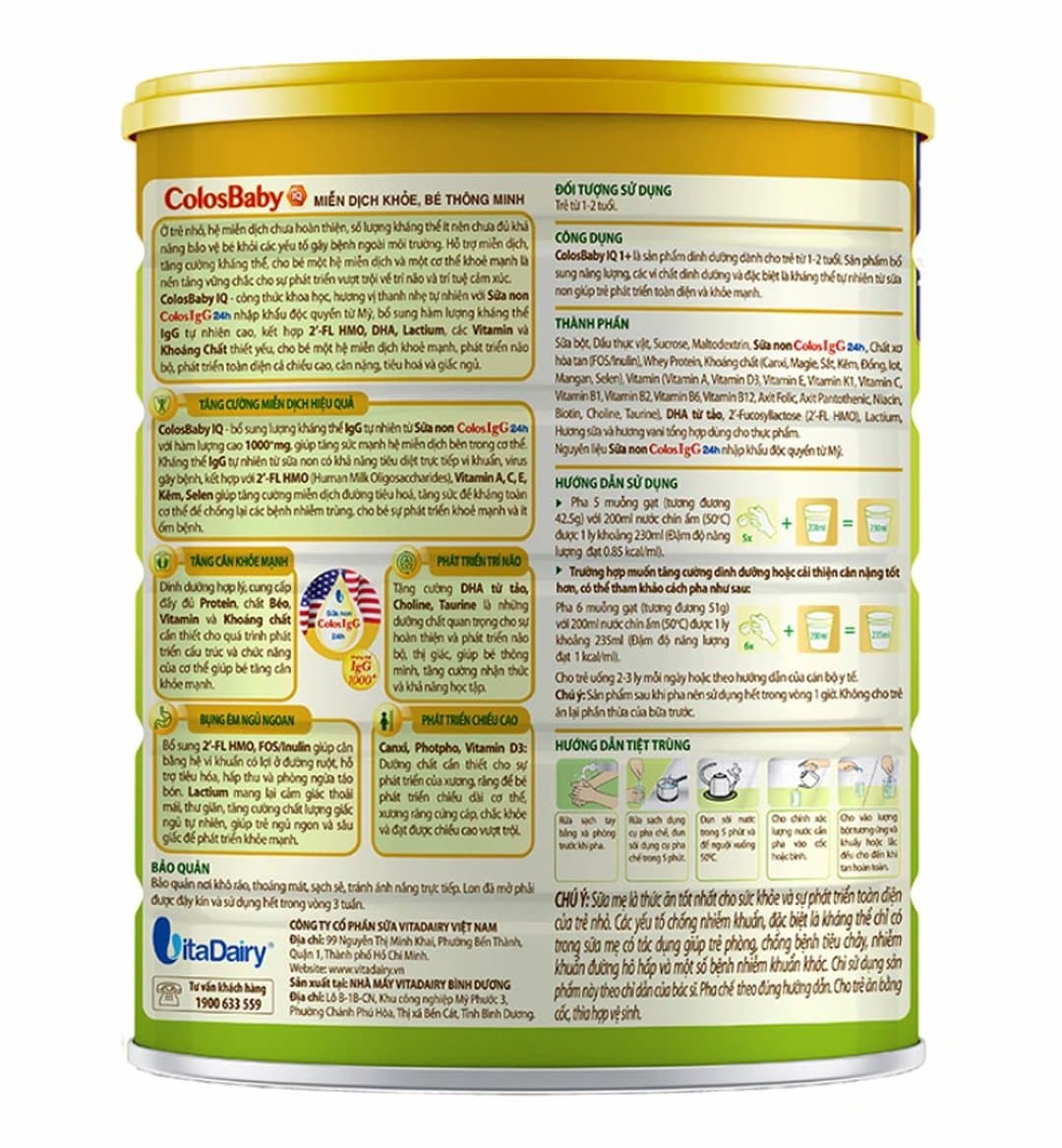 Sữa bột ColosBaby IQ Gold 1+ cho trẻ từ 1 - 2 tuổi 800g — 2