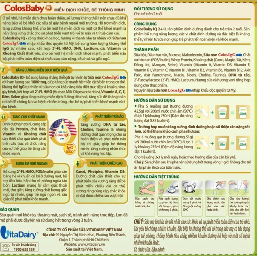 Sữa bột ColosBaby IQ Gold 2+ cho trẻ trên 2 tuổi 800g — 4