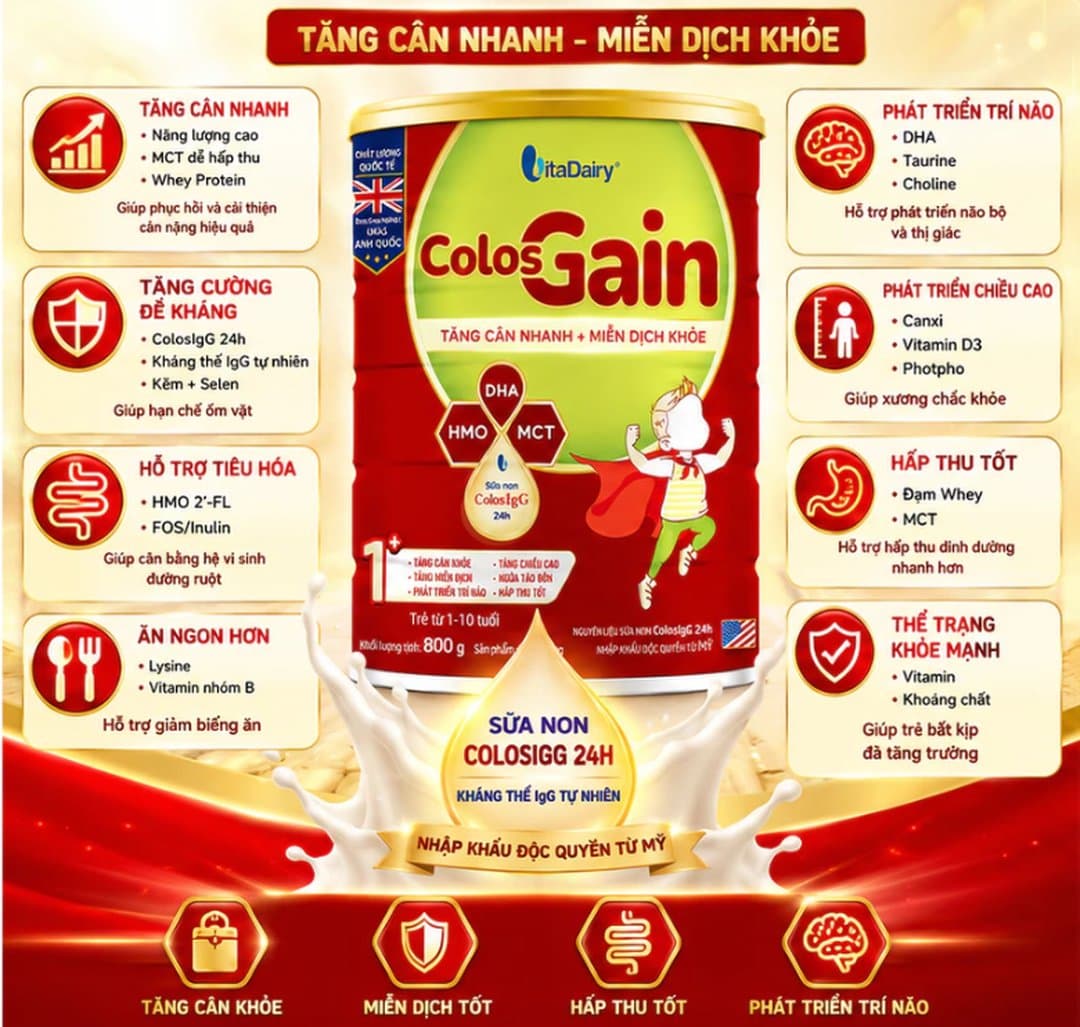 Sữa bột ColosGain cho trẻ từ 1 - 10 tuổi 800g — 4