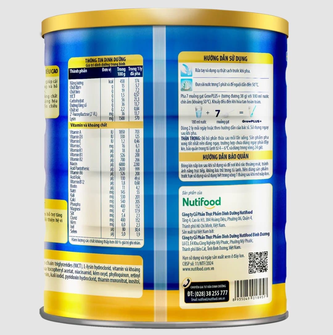 Sữa bột NutiFood Grow PLUS+ Xanh cho trẻ trên 2 tuổi 1500g — 4