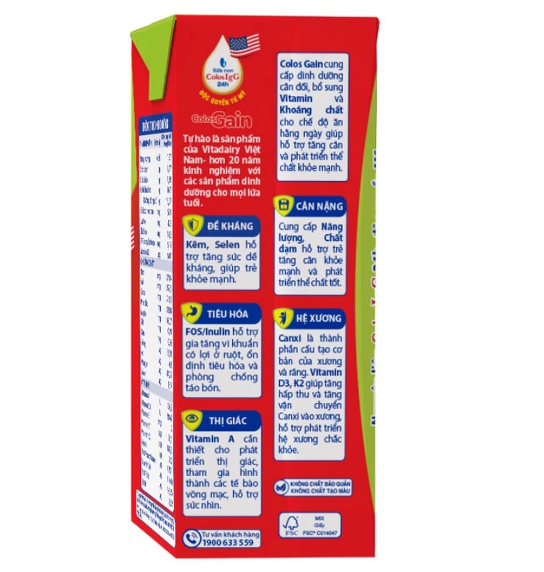 Thùng sữa nước pha sẵn ColosGain 180ml x 48 hộp — 4