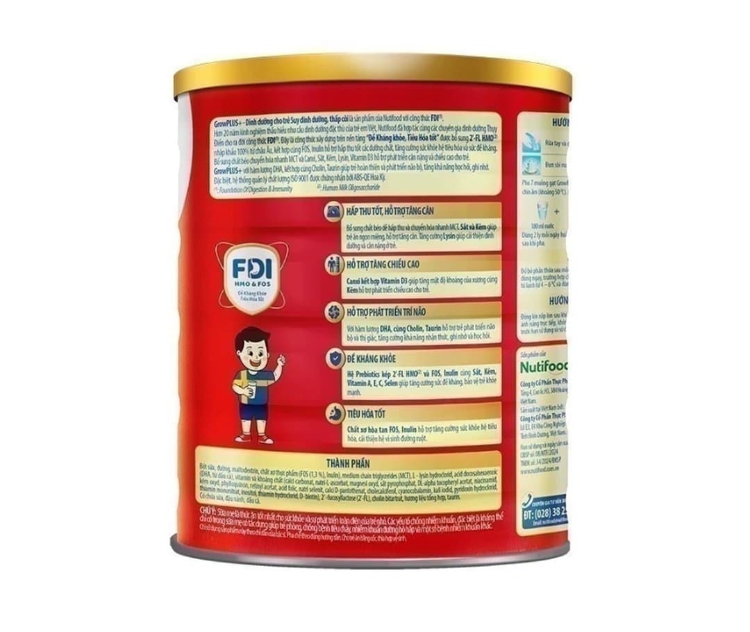 Sữa bột NutiFood Grow PLUS+ Đỏ cho trẻ từ 1 - 2 tuổi 1650g — 3