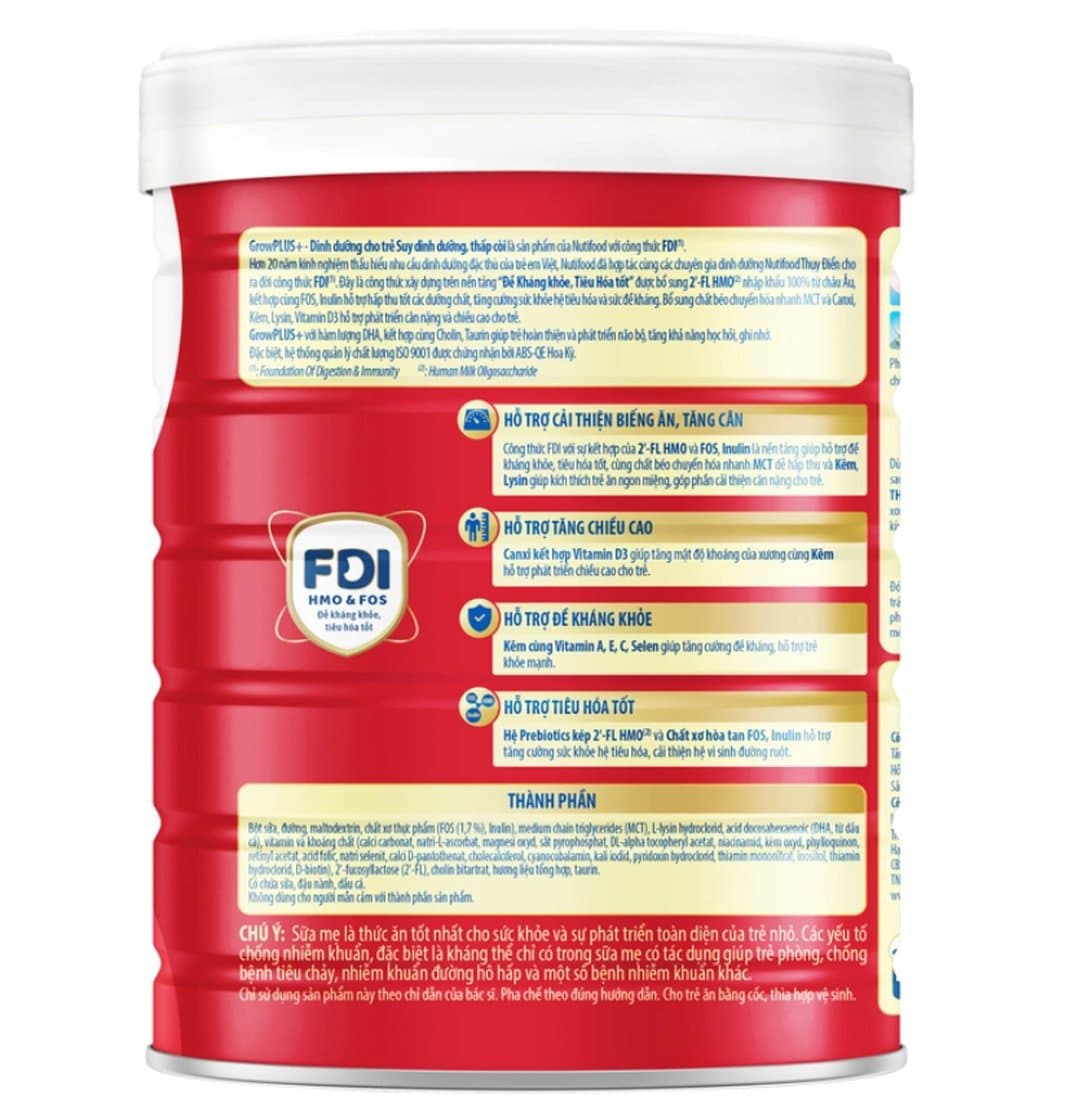 Sữa bột NutiFood Grow PLUS+ Đỏ cho trẻ từ 1 - 2 tuổi 850g — 3