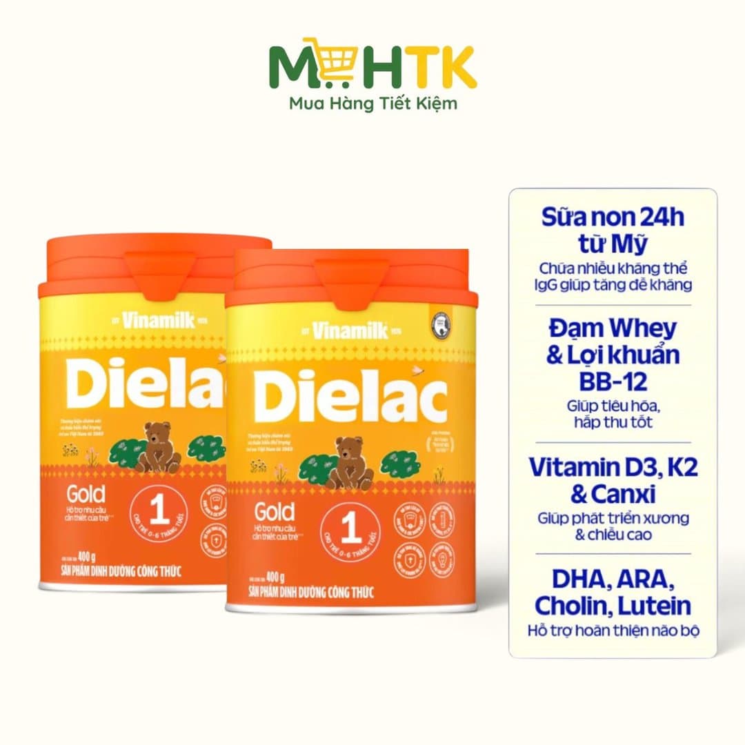Combo 2 Sữa bột Dielac Alpha Gold IQ 1 cho trẻ từ 0 - 6 tháng tuổi 400g — 1