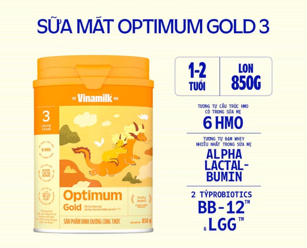 Sữa bột Optimum Gold 3 cho trẻ từ 1 - 2 tuổi 850g — 3