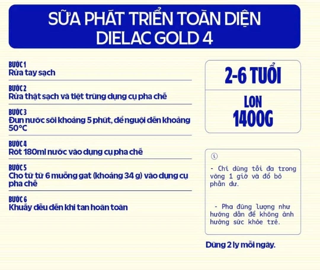 Sữa bột Dielac Alpha Gold IQ 4 cho trẻ từ 2 - 6 tuổi 1400g — 4