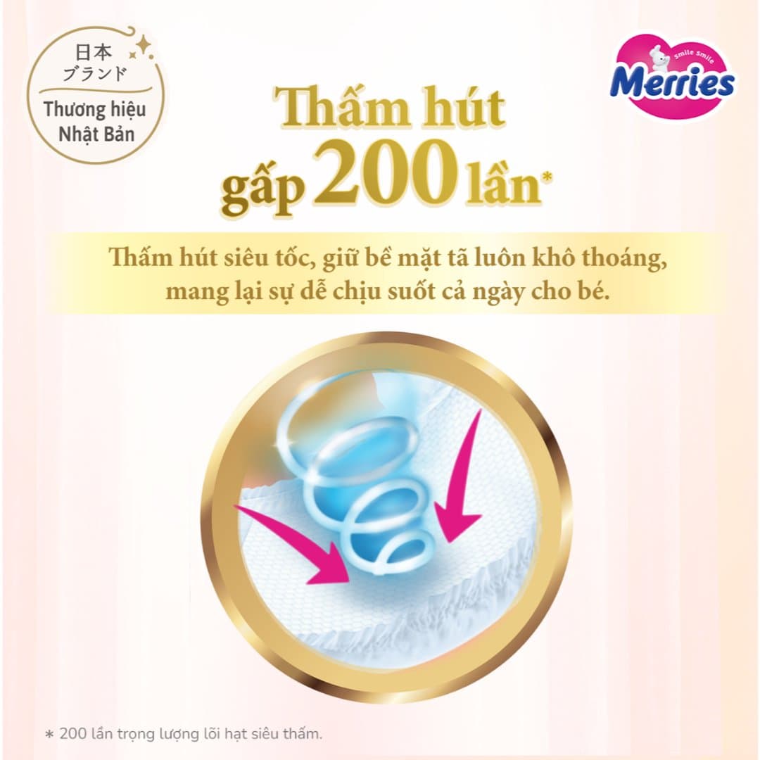Tã/ Bỉm Dán Quần Merries Hồng First Premium Siêu Thoáng Khí, Thấm Hút đủ size XL/XXL_MHTK — 5