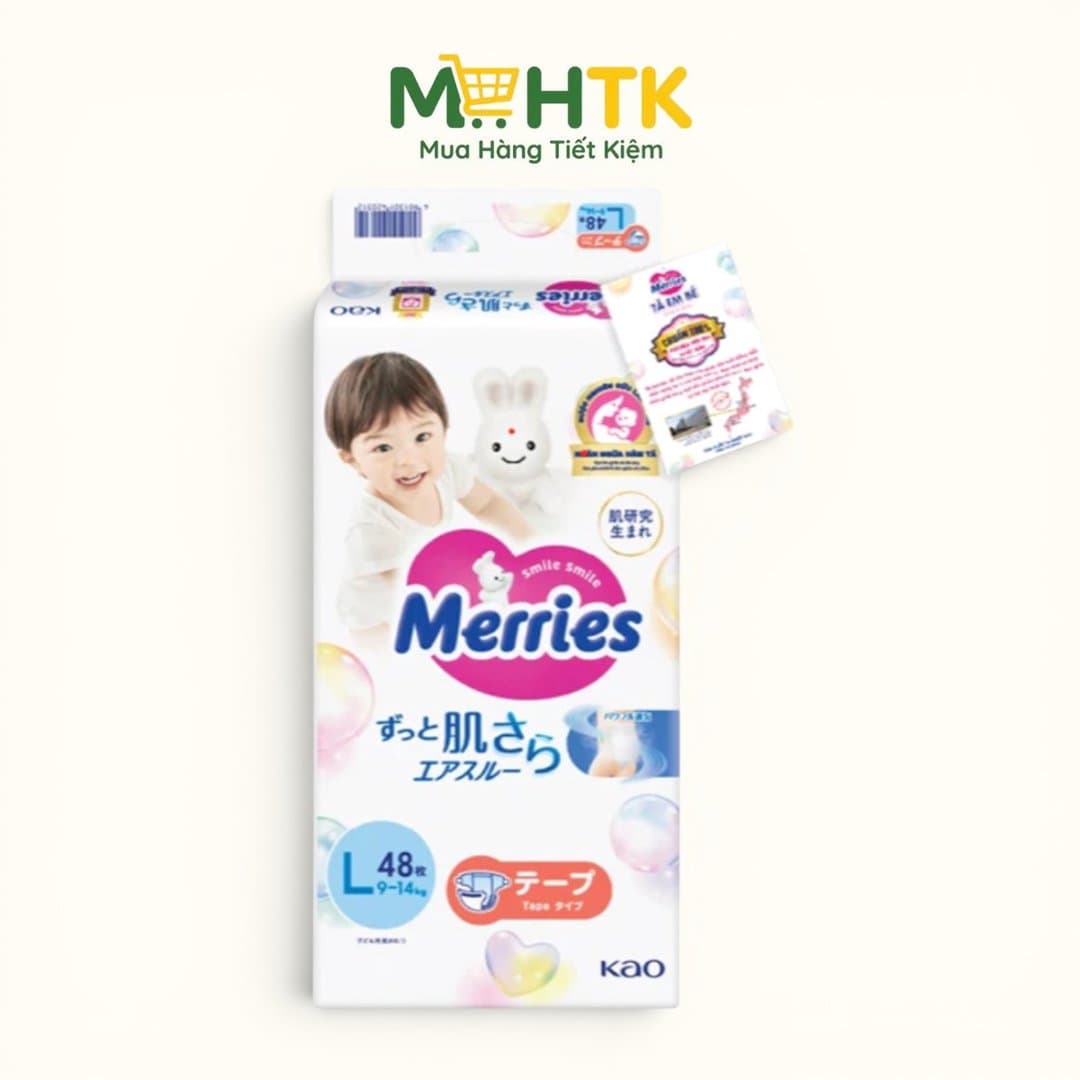 Tã / Bỉm Merries Dán Nội Địa Nhật – Êm Ái, Thoáng Khí, Ngăn Ngừa Hăm Tã Hiệu Quả Đủ Size — 1