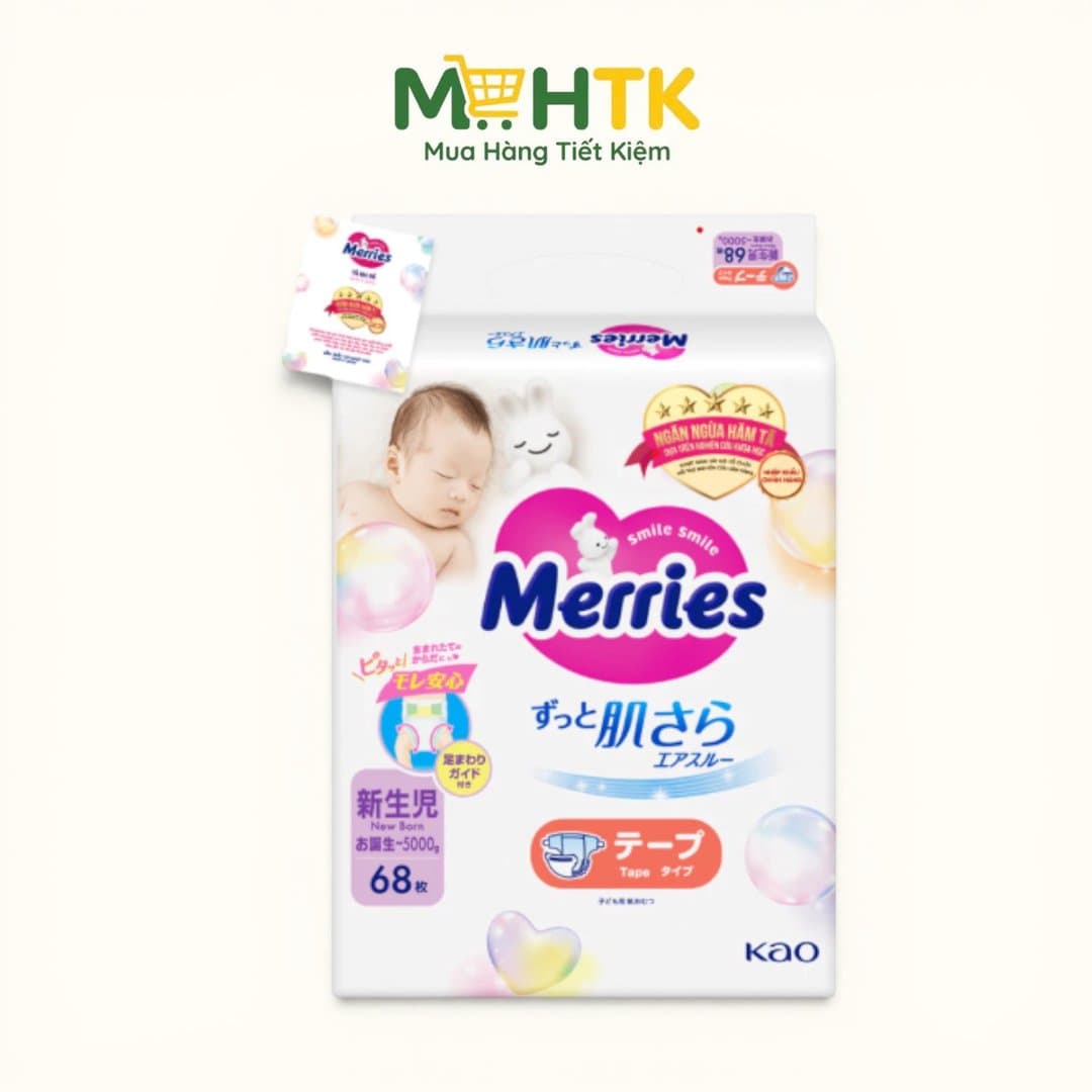 Tã / Bỉm Merries Dán Nội Địa Nhật – Êm Ái, Thoáng Khí, Ngăn Ngừa Hăm Tã Hiệu Quả Đủ Size — 2