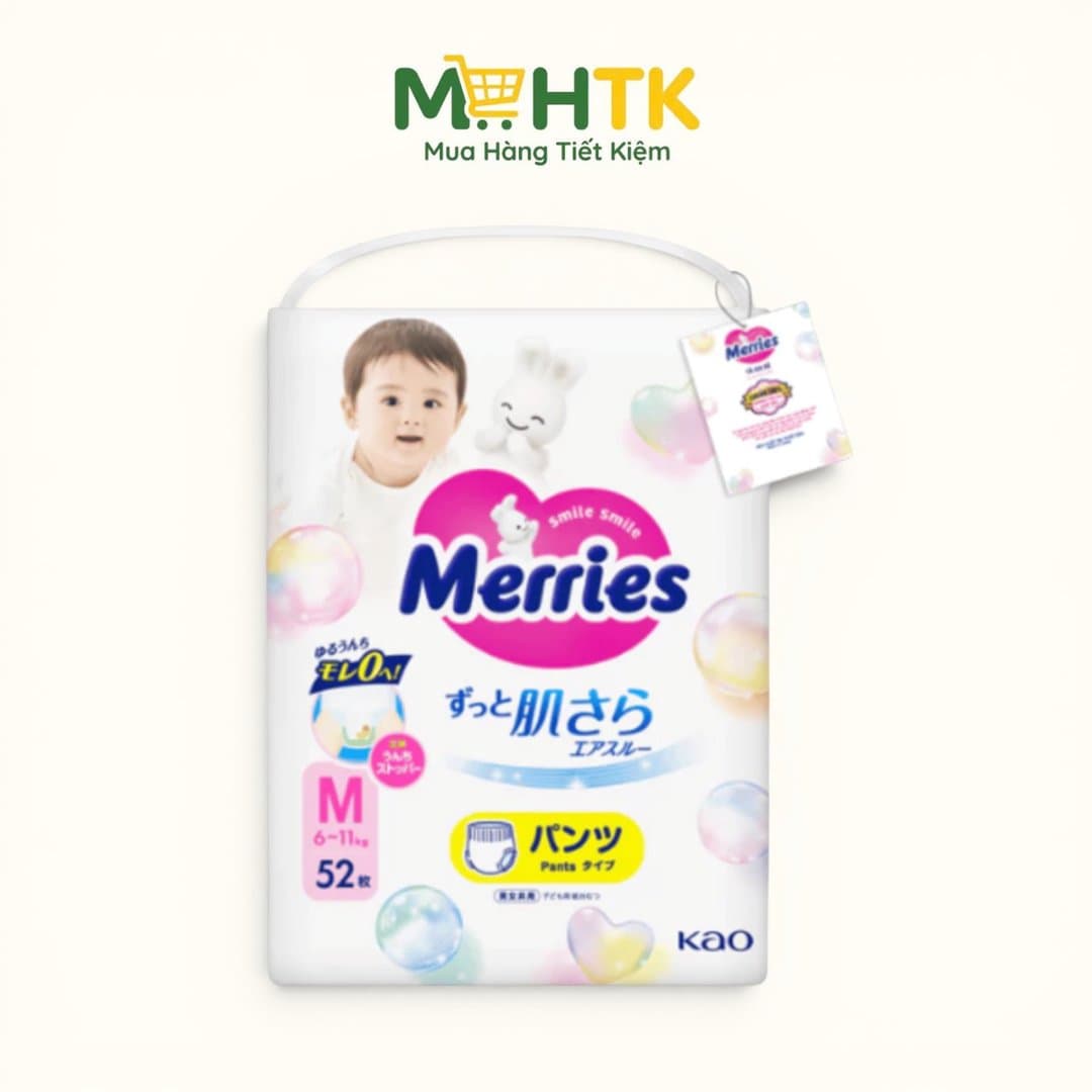 Tã / Bỉm Merries Quần Nội Địa Nhật – Êm Ái, Thoáng Khí, Ngăn Ngừa Hăm Tã Hiệu Quả Đủ Size — 3