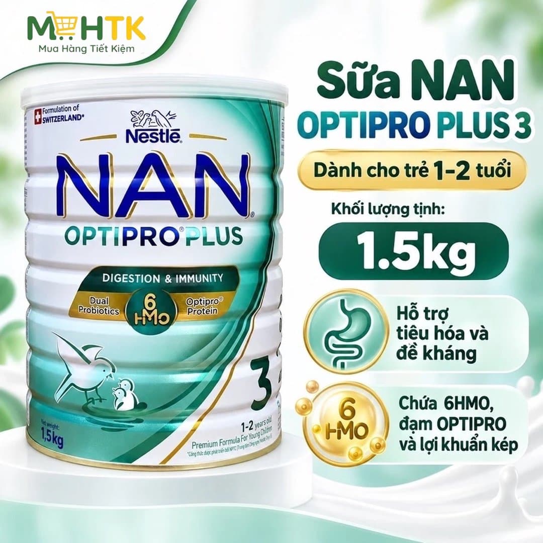 Sữa bột Nan Optipro 3 (Nan 3 Plus) cho trẻ từ 1 - 2 tuổi 1500g — 2