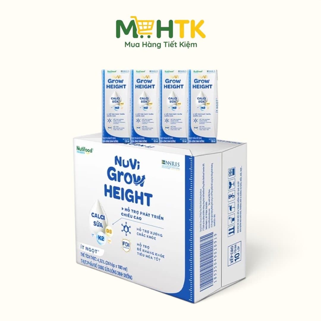Thùng sữa nước pha sẵn NutiFood Nuvigrow 1+ 180ml x 24 hộp — 1