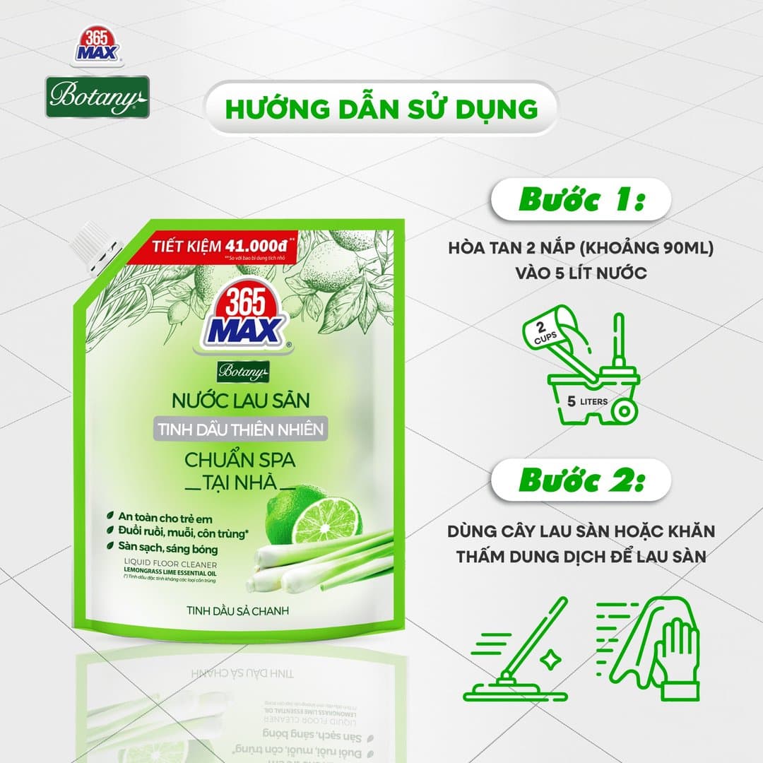 Túi nước lau sàn Botany tinh dầu sả chanh 3,6 lít — 2