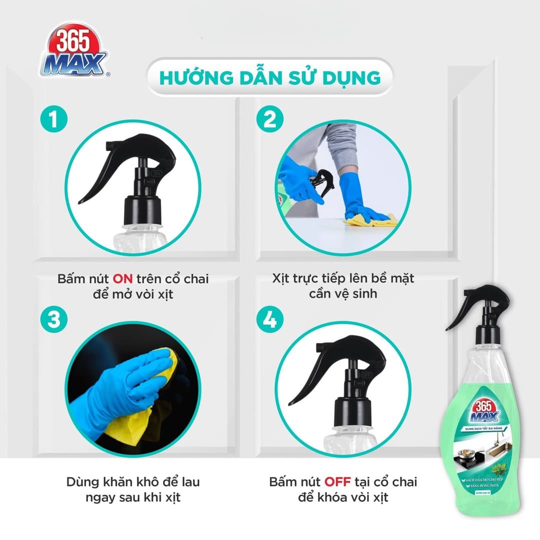 Dung dịch tẩy đa năng 365 Max hương bạc hà 570 ml — 2