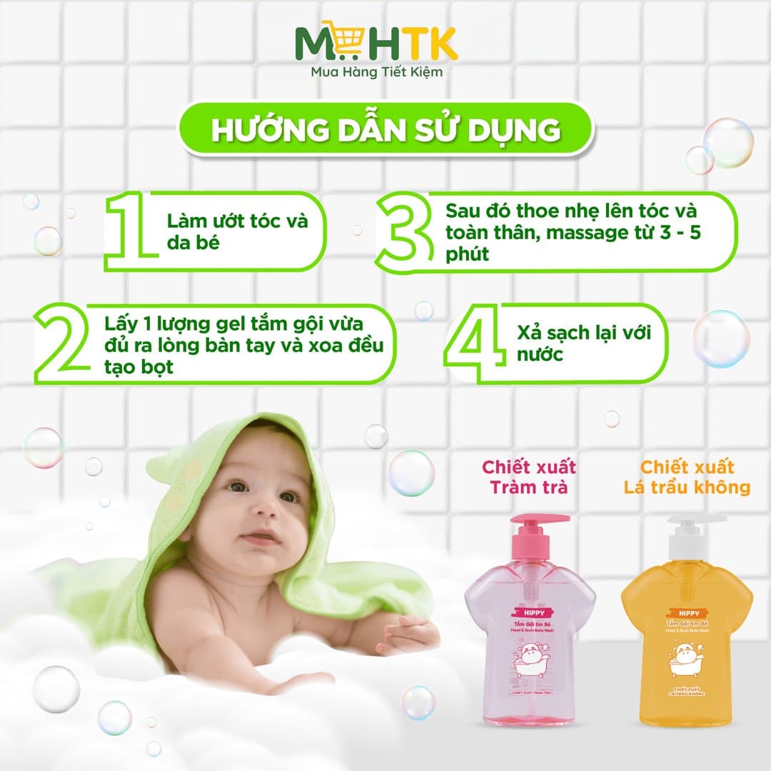 Tắm gội Hippy lá trầu không 370 ml — 2