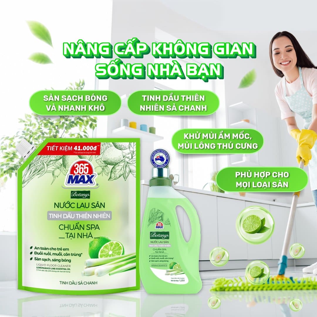 Túi nước lau sàn Botany tinh dầu sả chanh 3,6 lít — 3