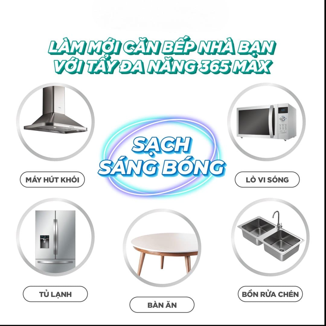 Dung dịch tẩy đa năng 365 Max hương bạc hà 570 ml — 3