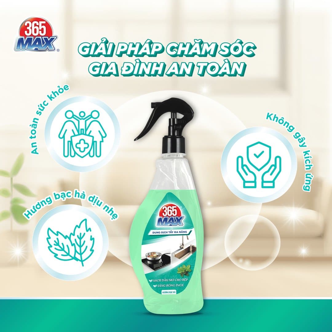 Dung dịch tẩy đa năng 365 Max hương bạc hà 570 ml — 4