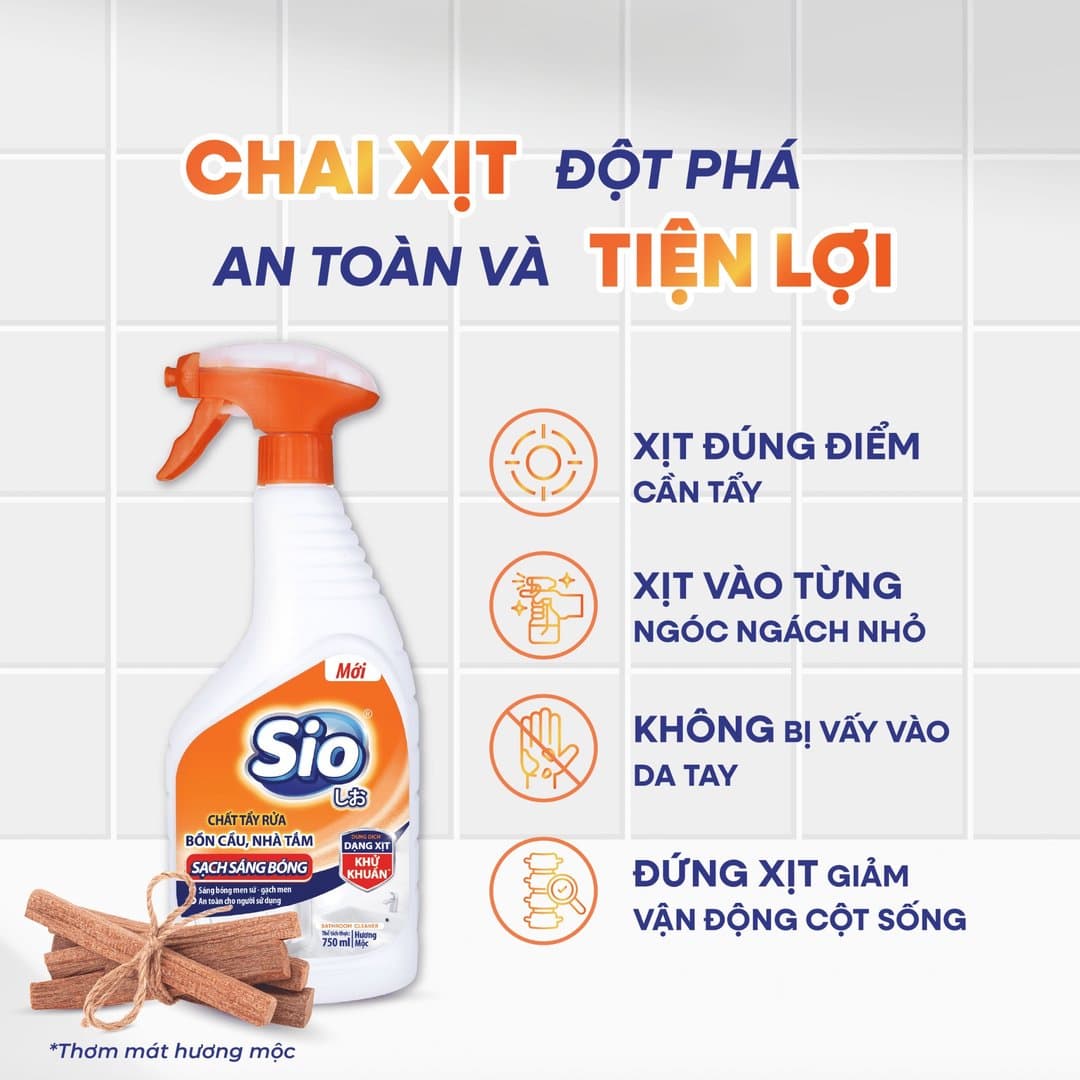 Nước tẩy bồn cầu Sio hương mộc 750 ml — 4
