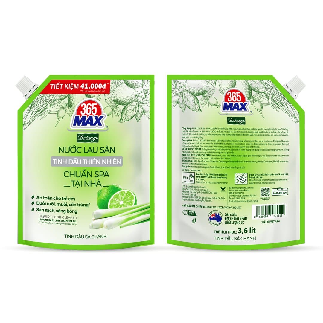 Túi nước lau sàn Botany tinh dầu sả chanh 3,6 lít — 5