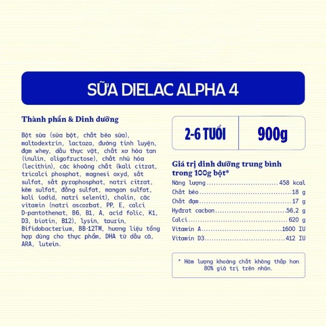 Sữa bột Dielac Alpha Step 4 cho trẻ từ 2 - 6 tuổi 900g — 2