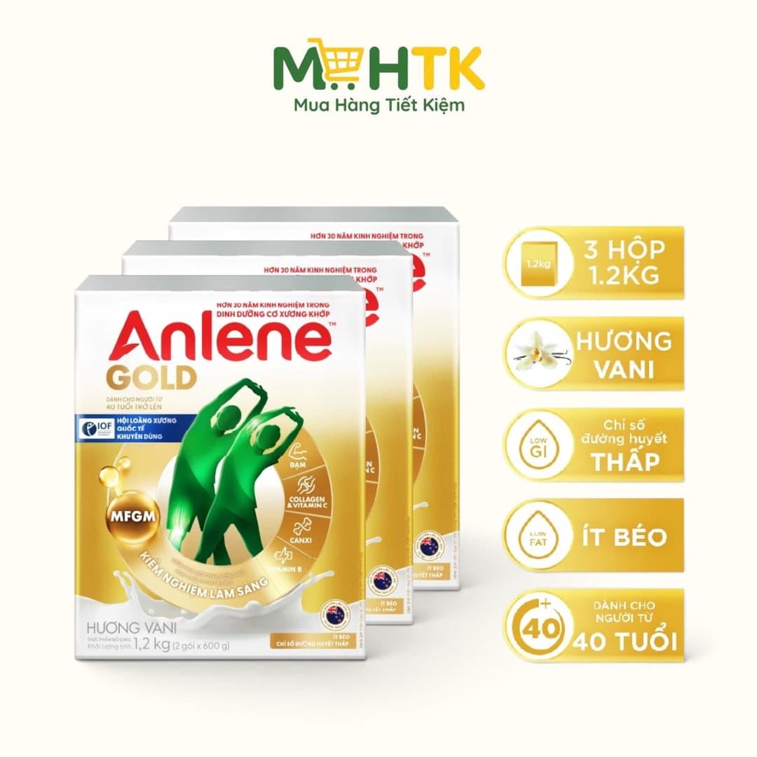 Combo 3 Anlene ít béo gold 1,2kg ,5X — 1