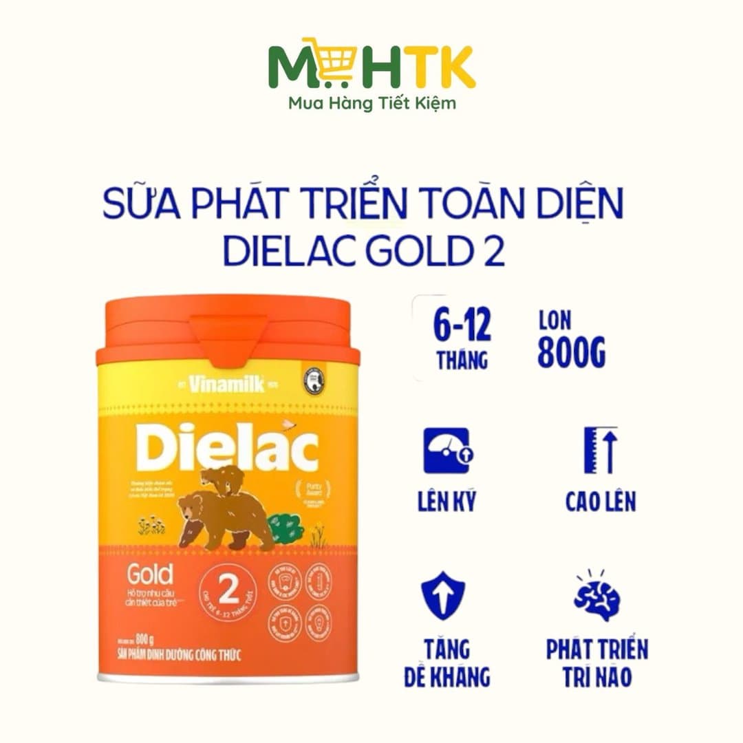 Sữa bột Dielac Alpha Gold IQ 2 mẫu mới cho trẻ từ 6 - 12 tháng tuổi 800g — 1
