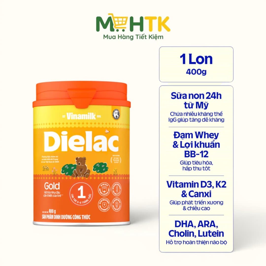 Sữa bột Dielac Alpha Gold IQ 1 cho trẻ từ 0 - 6 tháng tuổi 400g — 1